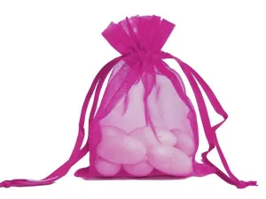 4x6 Fushia Sheer Organza Bags -10 pcs