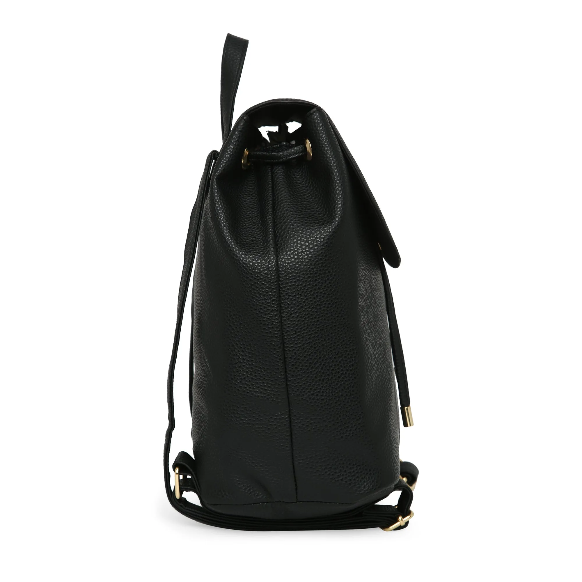 Accessorize London Women'S Faux Leather Black Khloe Backpack