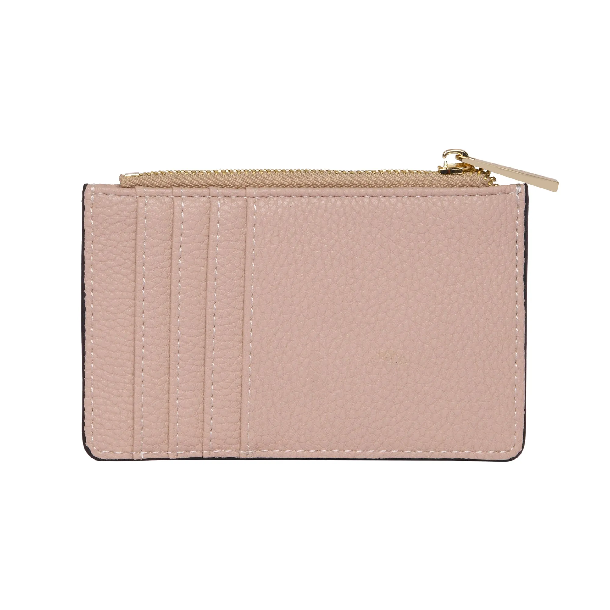 Accessorize London Women's Faux Leather Nude Plain Card Holder