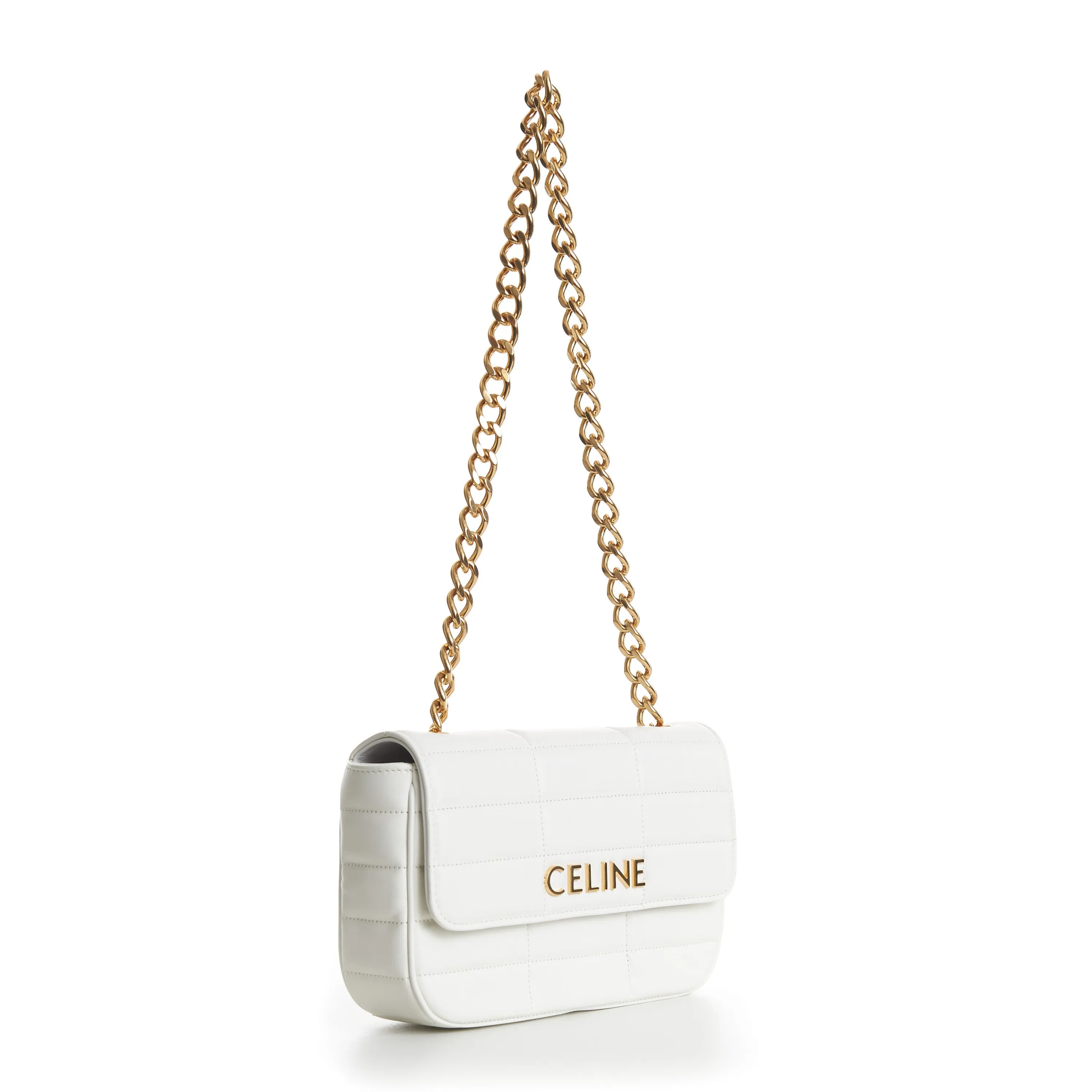 Arctic White Chain Shoulder Bag - Matelasse Quilted Calfskin