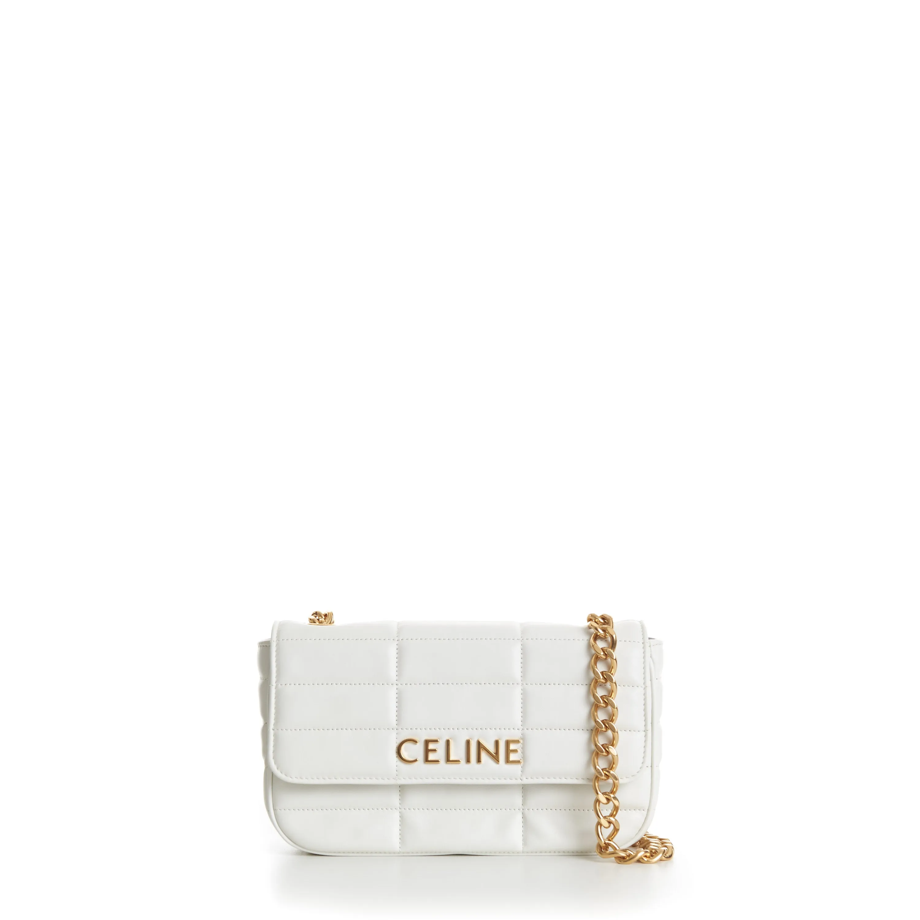 Arctic White Chain Shoulder Bag - Matelasse Quilted Calfskin