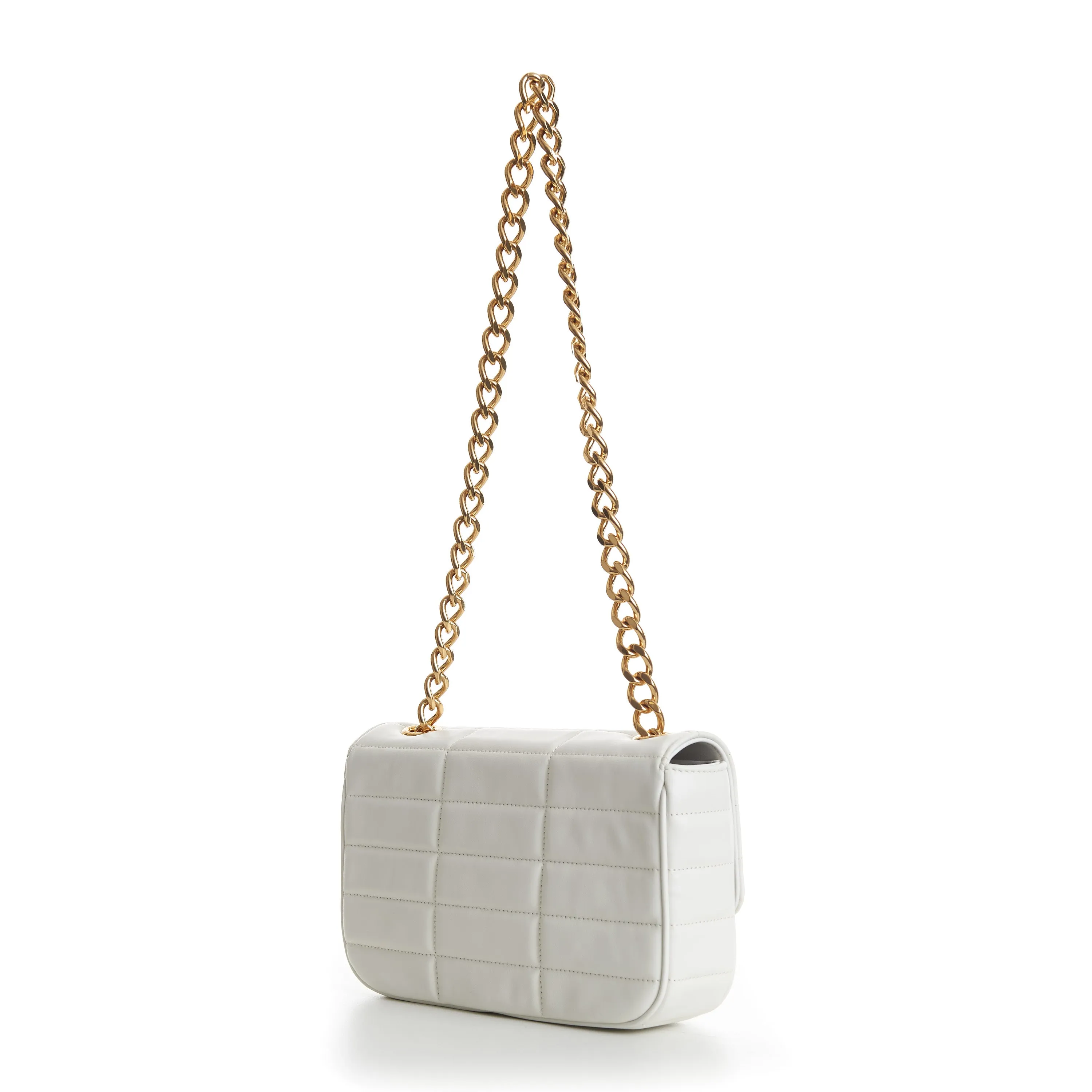 Arctic White Chain Shoulder Bag - Matelasse Quilted Calfskin