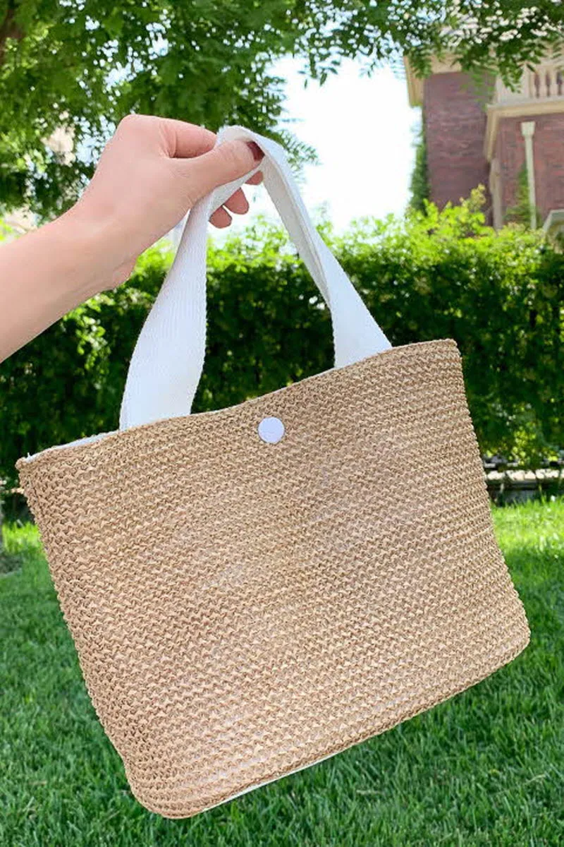 BEACH VACATION WOVEN STRAW BAG