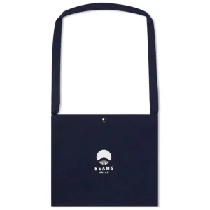 Beams Japan Shoulder Tote, navy/white