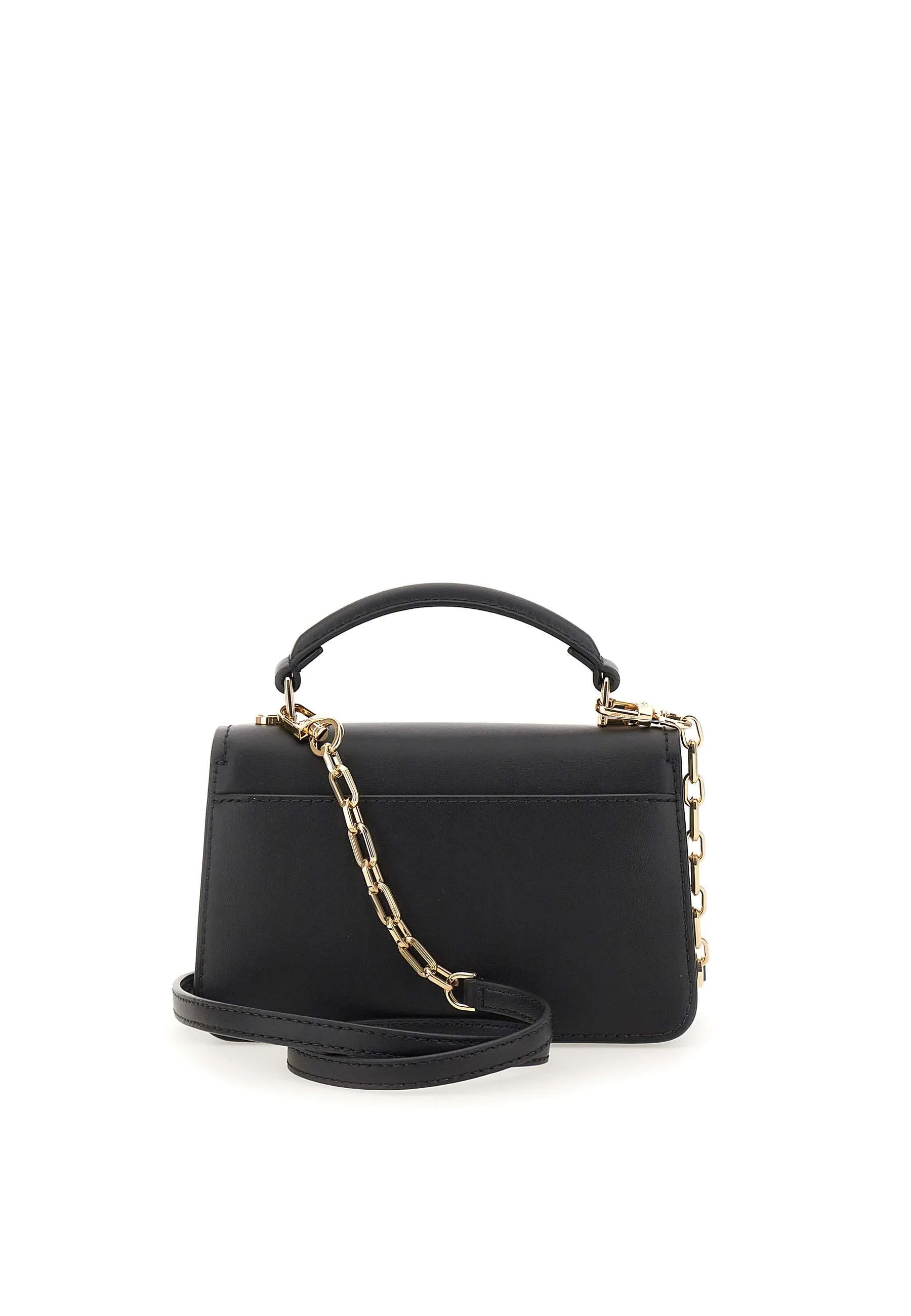 Black Leather Delancey Handbag Snap Closure