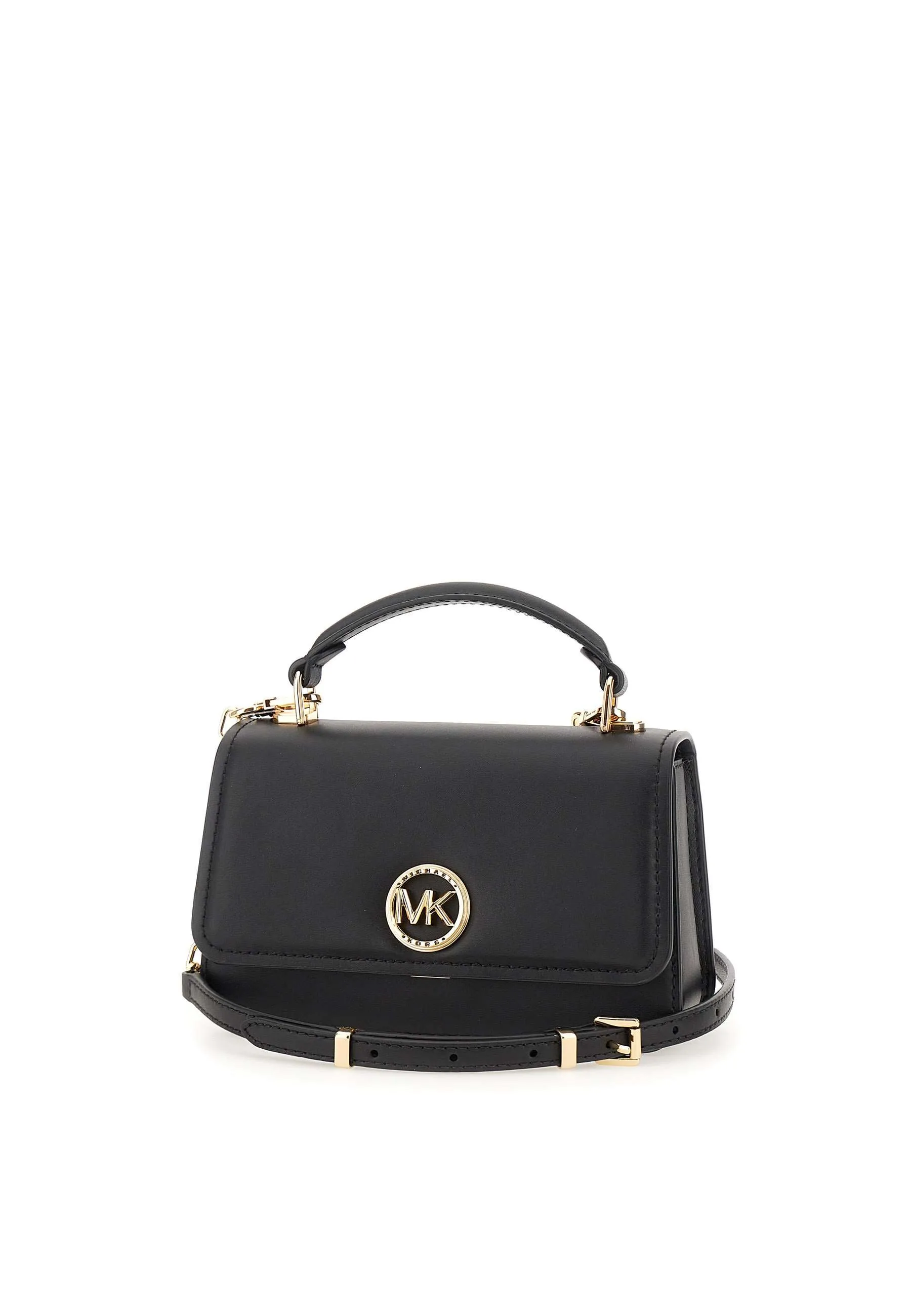 Black Leather Delancey Handbag Snap Closure