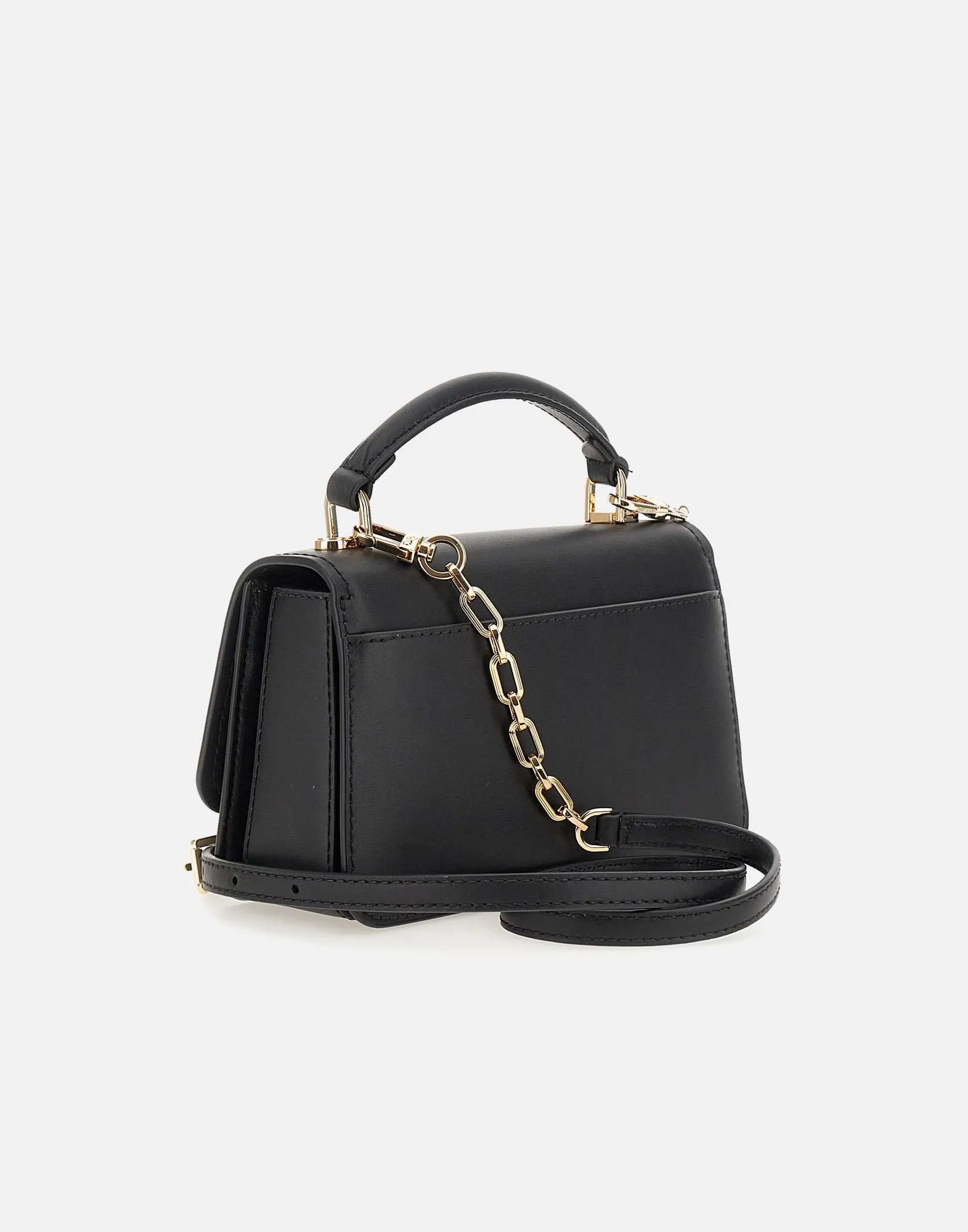 Black Leather Delancey Handbag Snap Closure