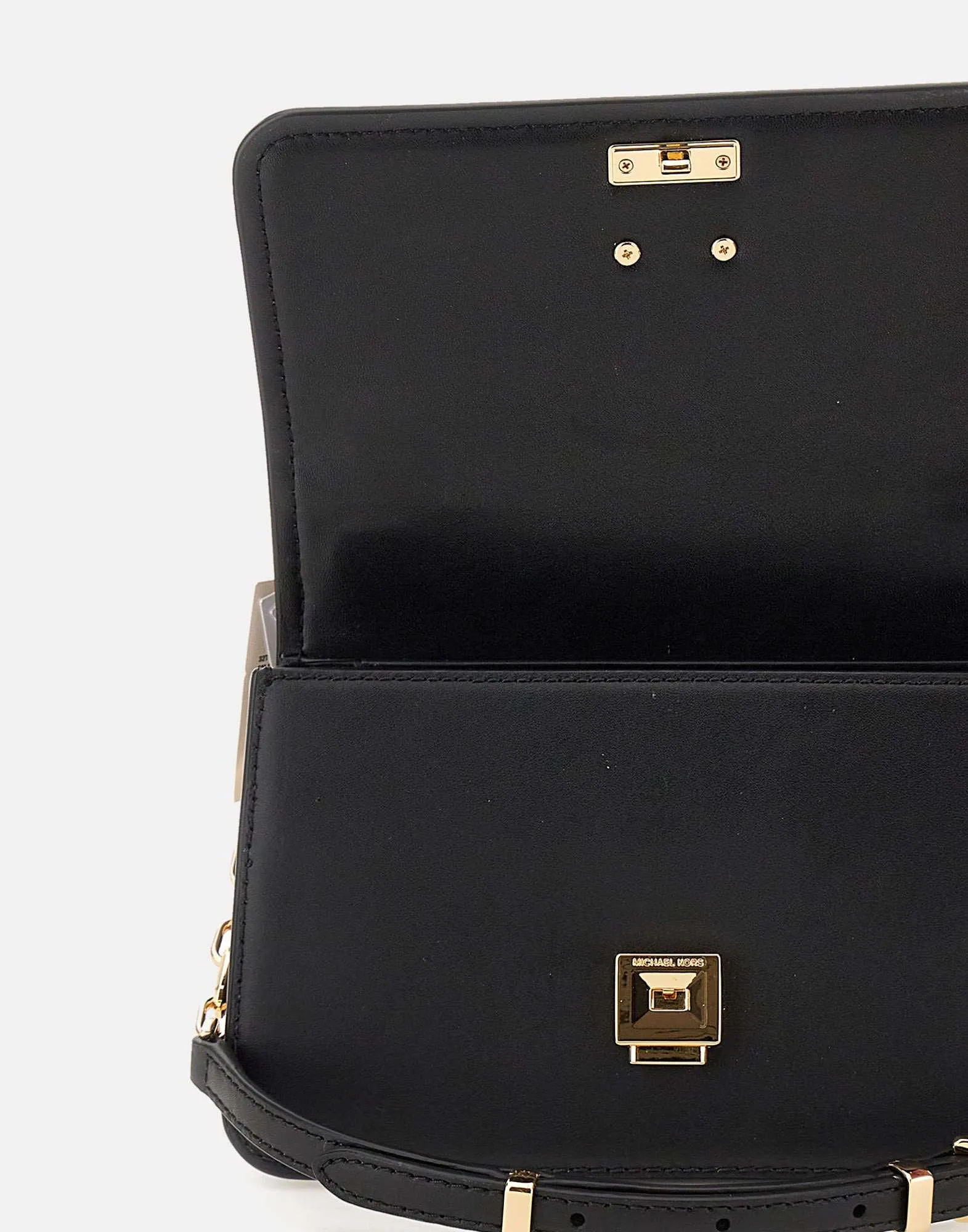 Black Leather Delancey Handbag Snap Closure