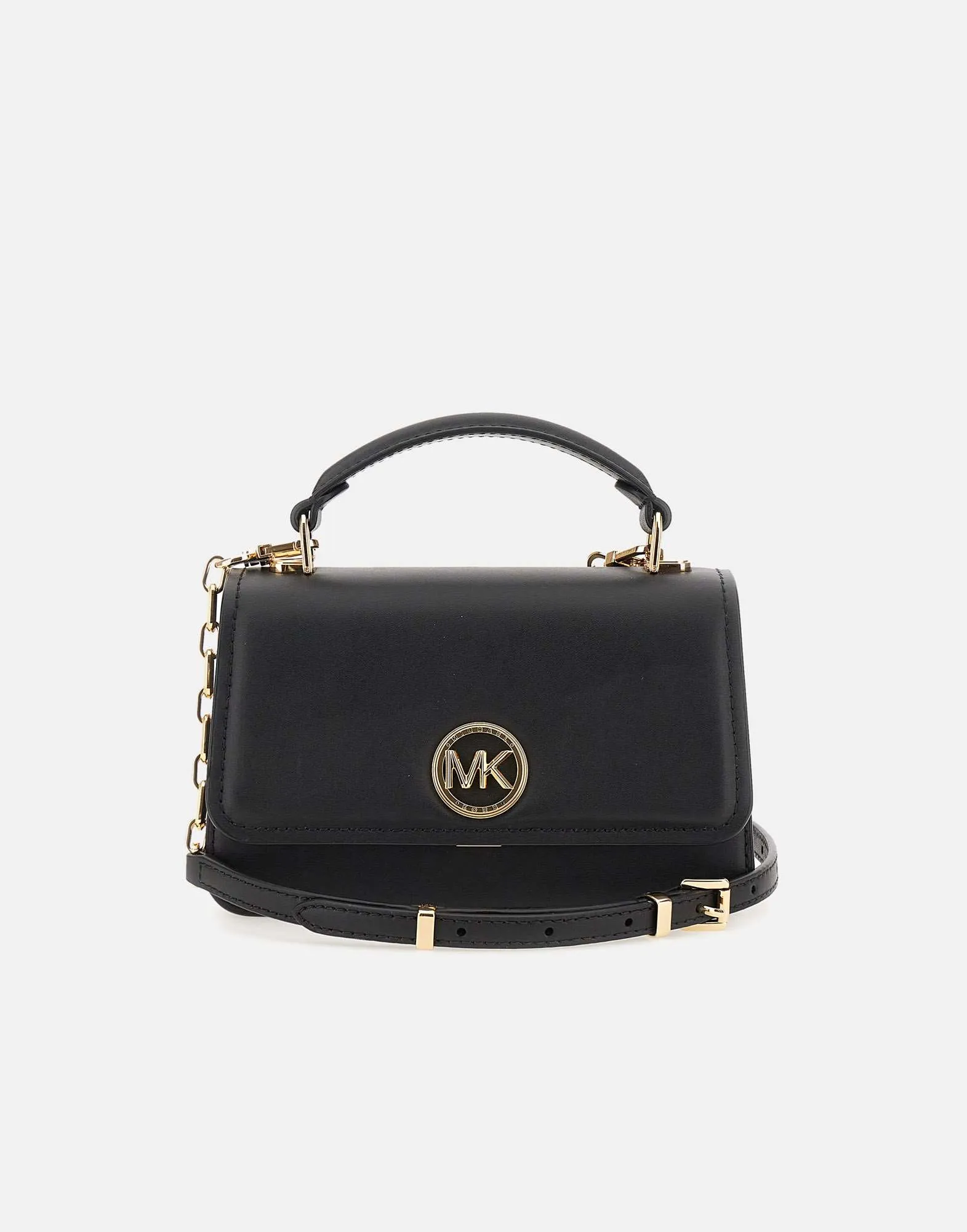 Black Leather Delancey Handbag Snap Closure