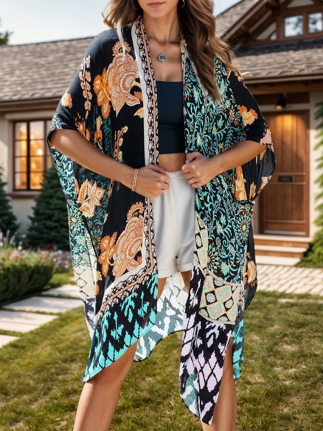 Boho Open Front Cover-Up Kimono