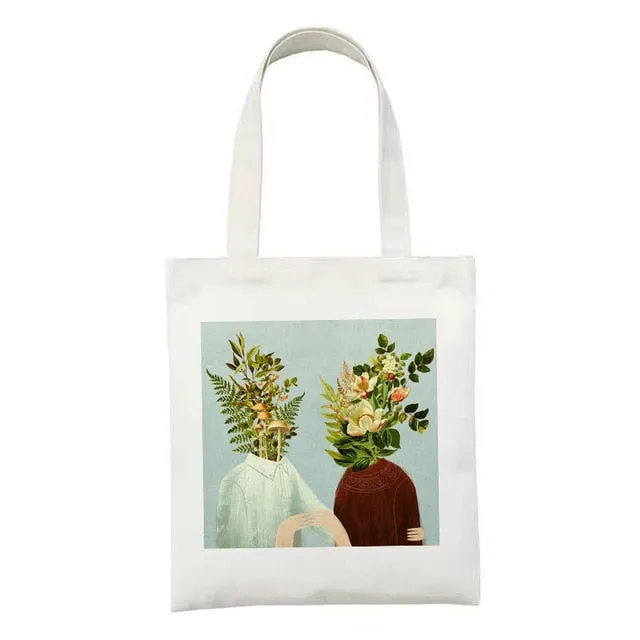 Botanical Nature Canvas Tote Bag