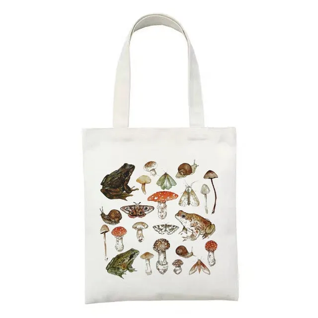 Botanical Nature Canvas Tote Bag