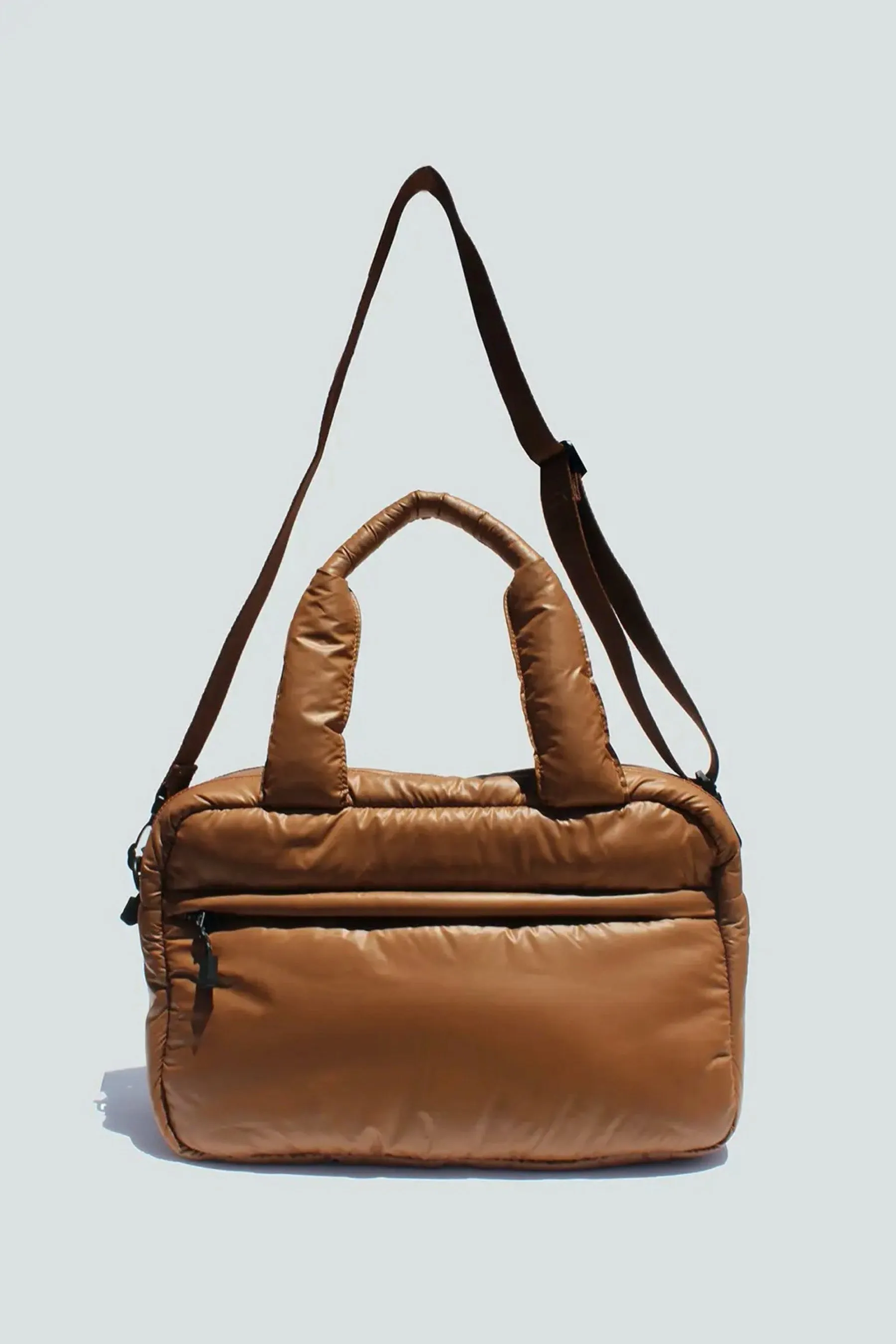 Caramel Puffy Duffel Bag