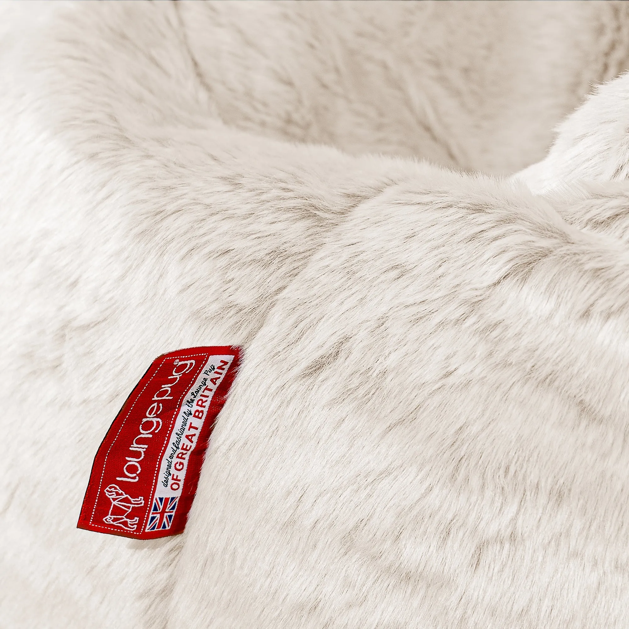 Classic Bean Bag Chair - Fluffy Faux Fur Rabbit White