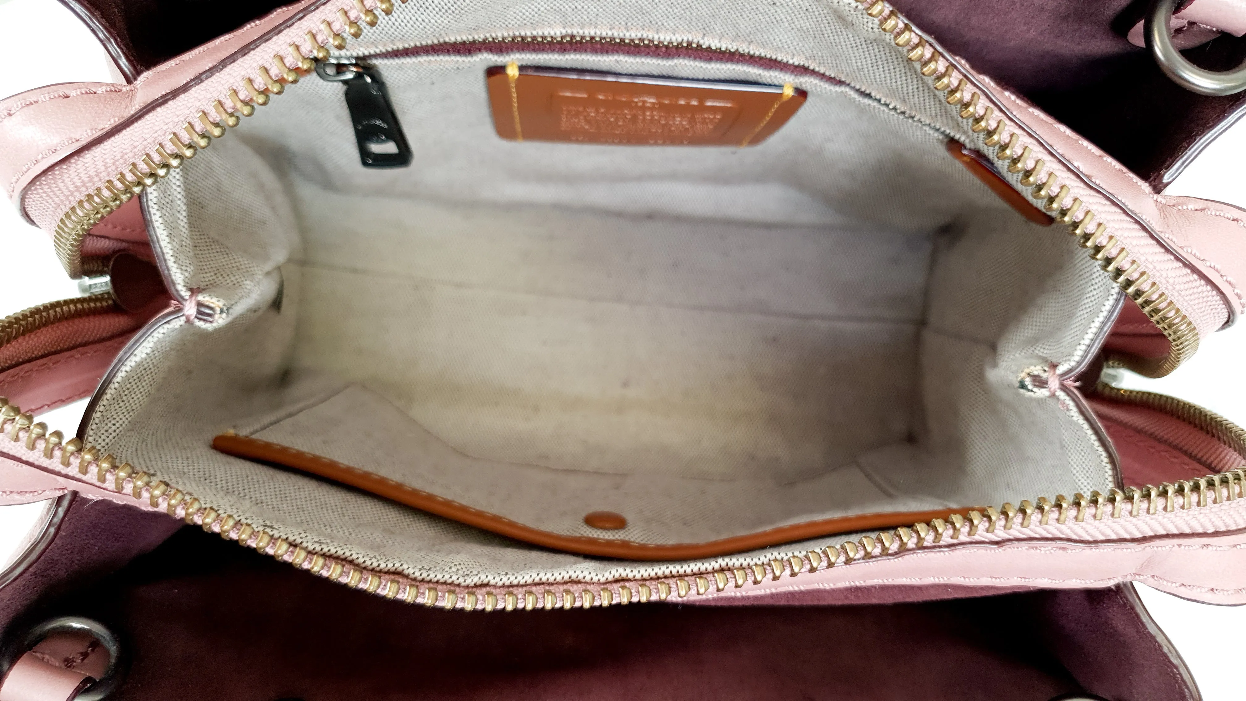 Coach 1941 Rogue 25 in Dusty Rose Pink Quilted Studded Chevron Nappa Leather - Shoulder Bag Handbag - Coach 22797