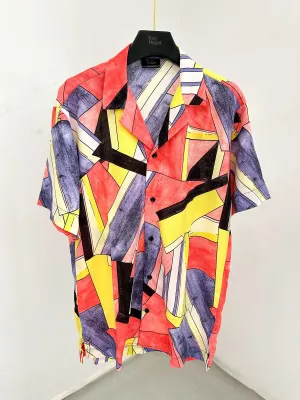 Colen Relaxed Abstract Print Cuban Shirt