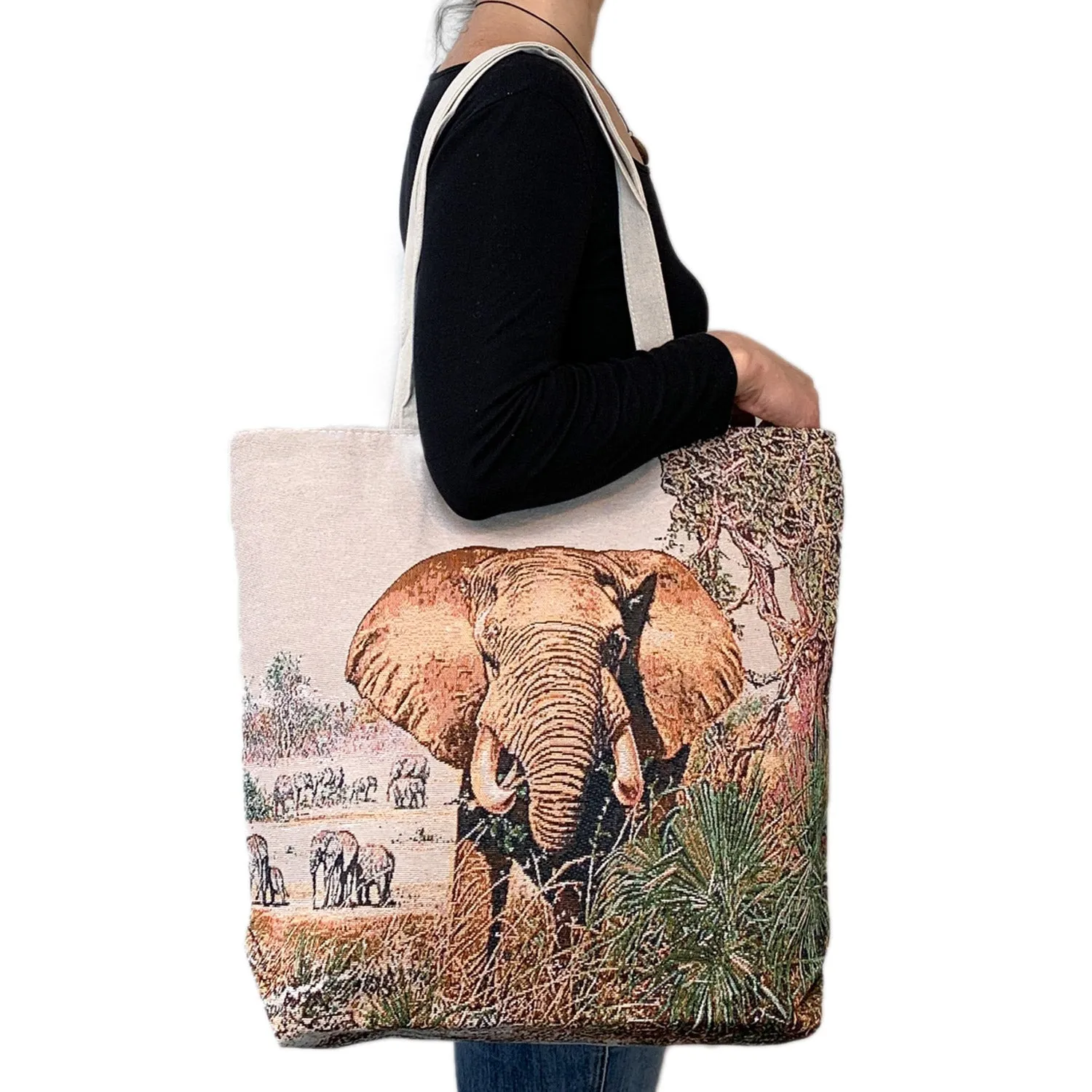 Empire Cove Designer Printed Cotton Canvas Tote Bags Reusable Beach Shopping