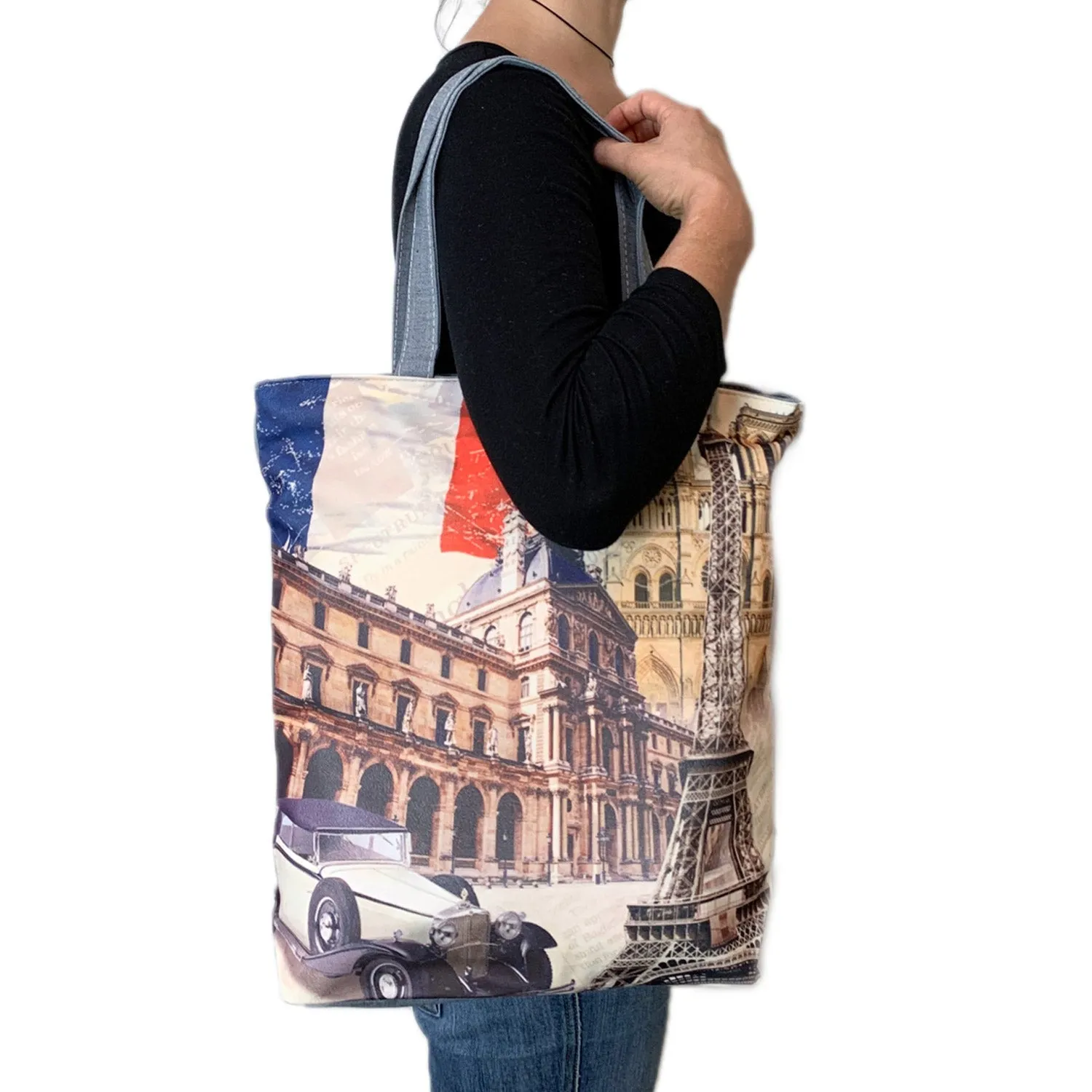 Empire Cove Designer Printed Cotton Canvas Tote Bags Reusable Beach Shopping