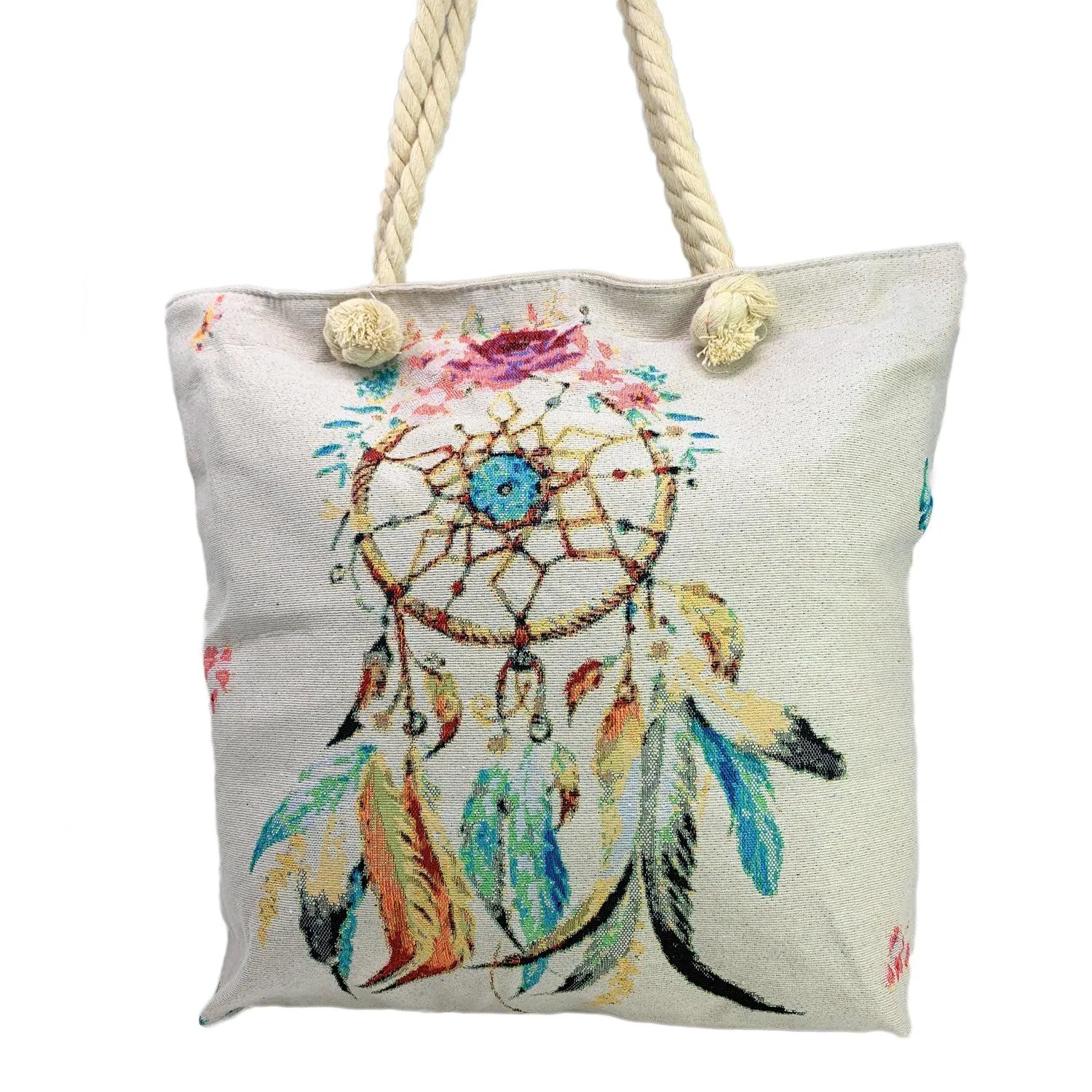 Empire Cove Designer Printed Cotton Canvas Tote Bags Reusable Beach Shopping