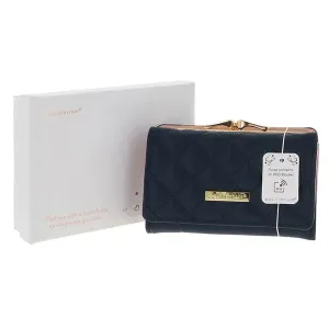 Equilibrium 13.5cm Navy Diamond Quilt Purse