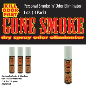 Gone Smoke Personal Smoke 'n' Odor Eliminator, 1 oz. ( 3 Pack)