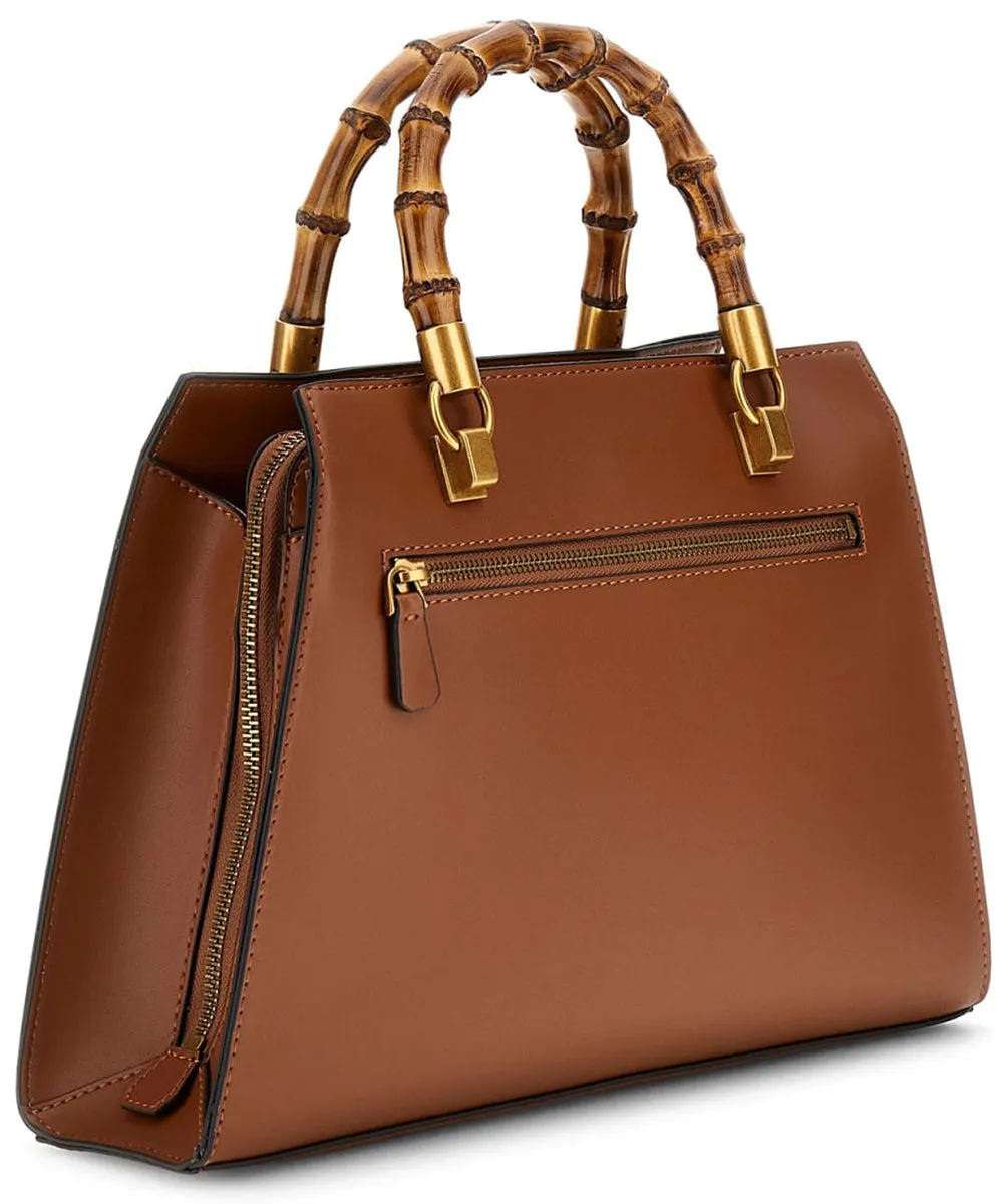 Guess  Stephi Bamboo Tote Flap In Cognac For Women