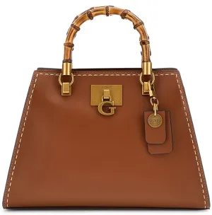 Guess  Stephi Bamboo Tote Flap In Cognac For Women