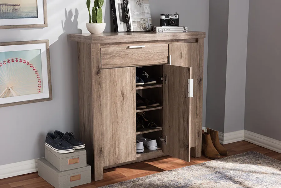 Henrik Oak Brown Finished Shoe Cabinet