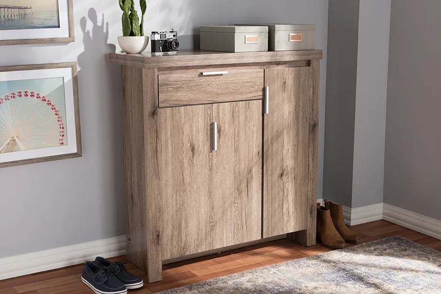 Henrik Oak Brown Finished Shoe Cabinet