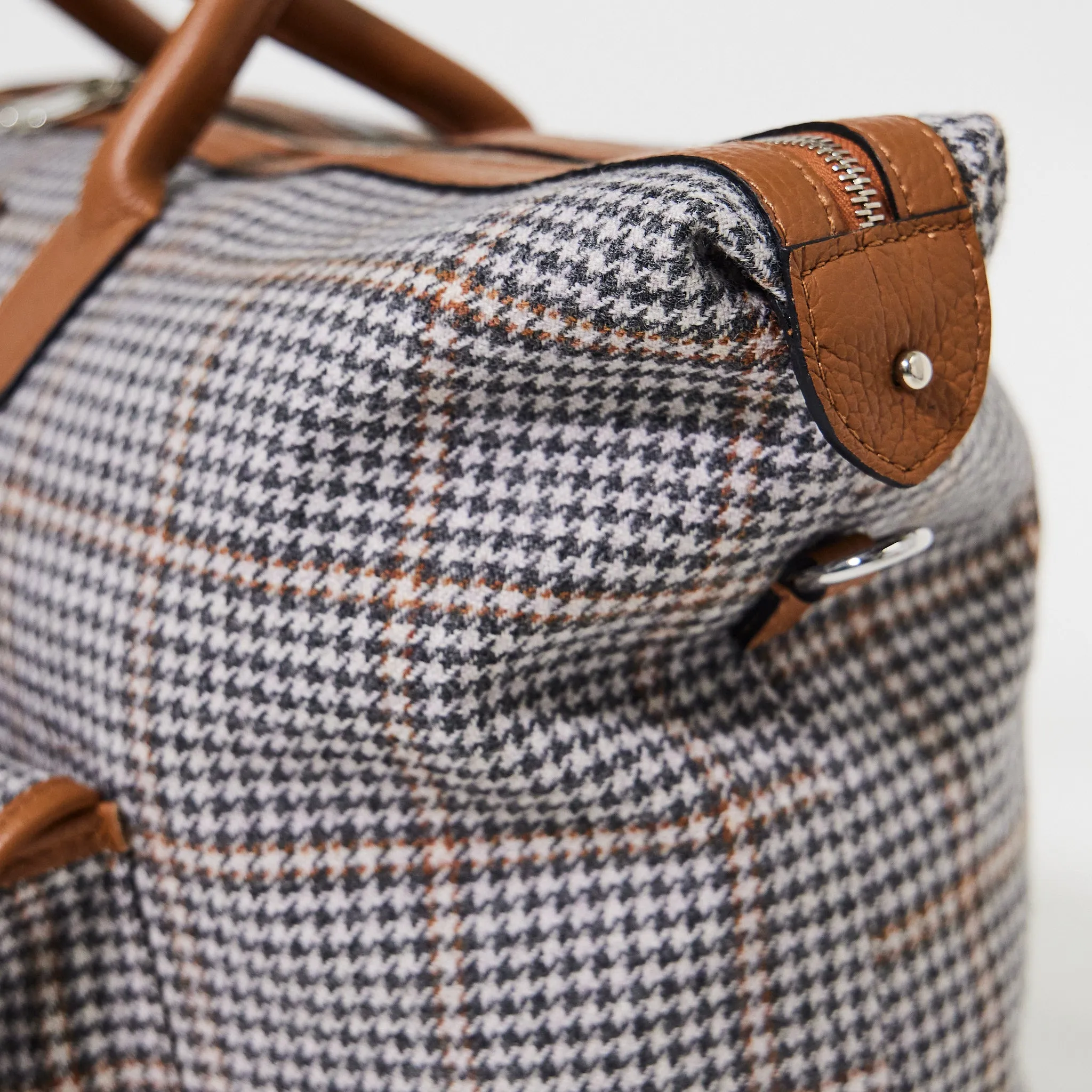 Houndstooth Wool Weekender Bag