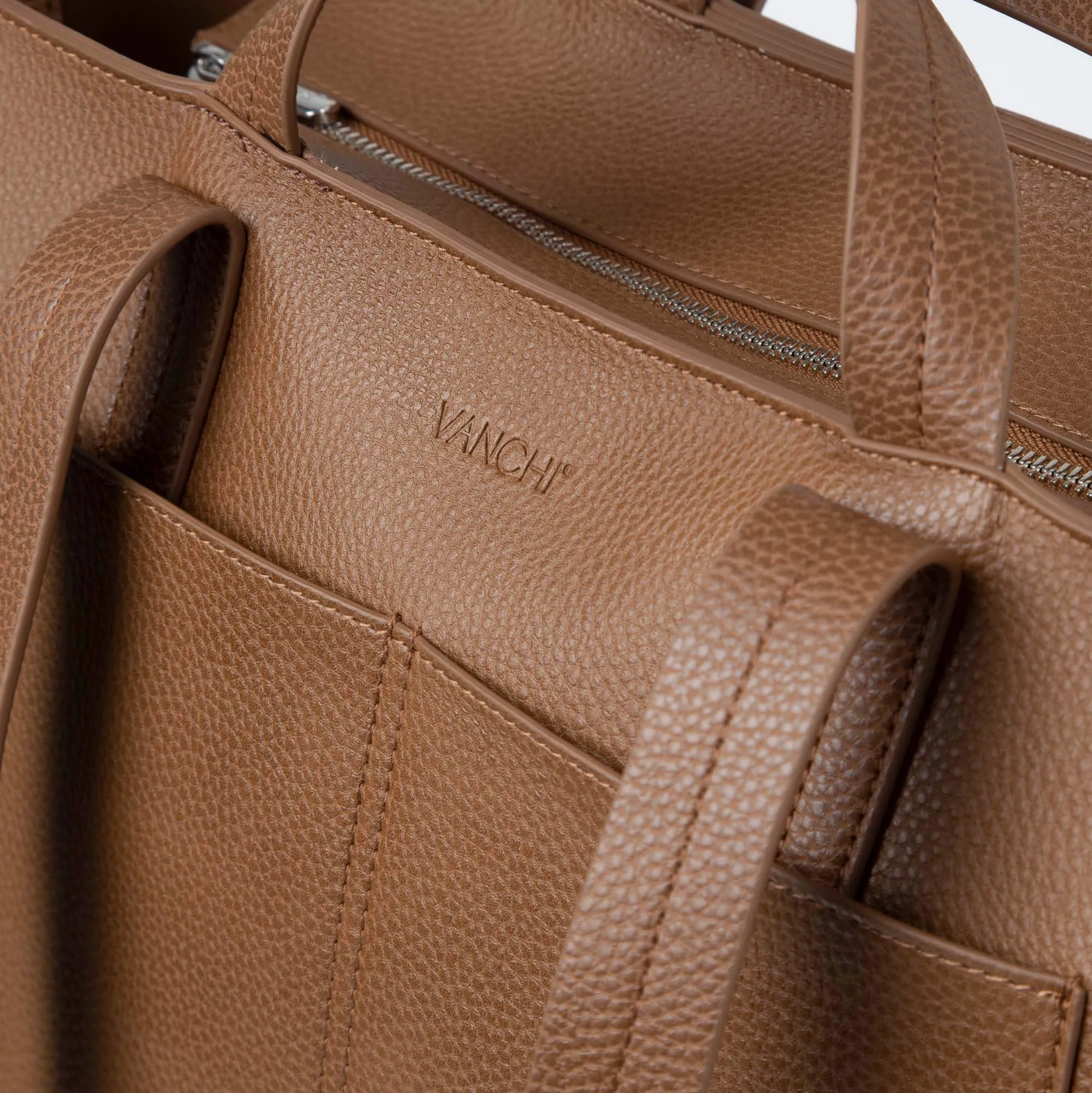 Ida Tote   Organiser (Vegan) Tan