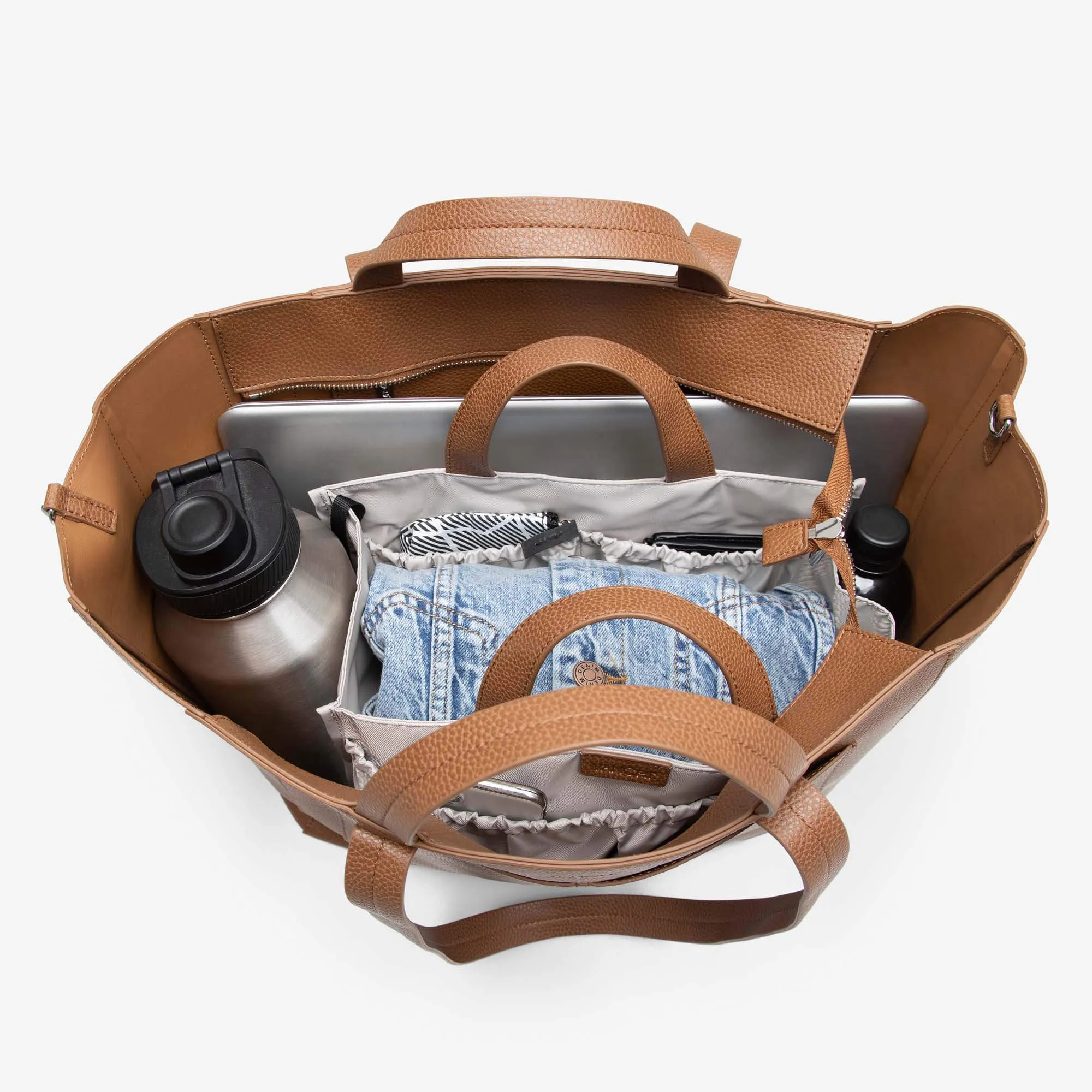 Ida Tote   Organiser (Vegan) Tan