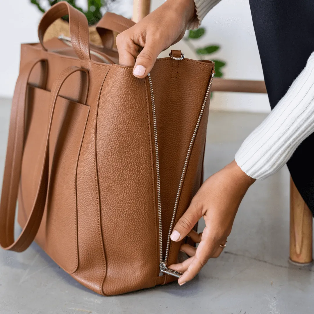 Ida Tote   Organiser (Vegan) Tan