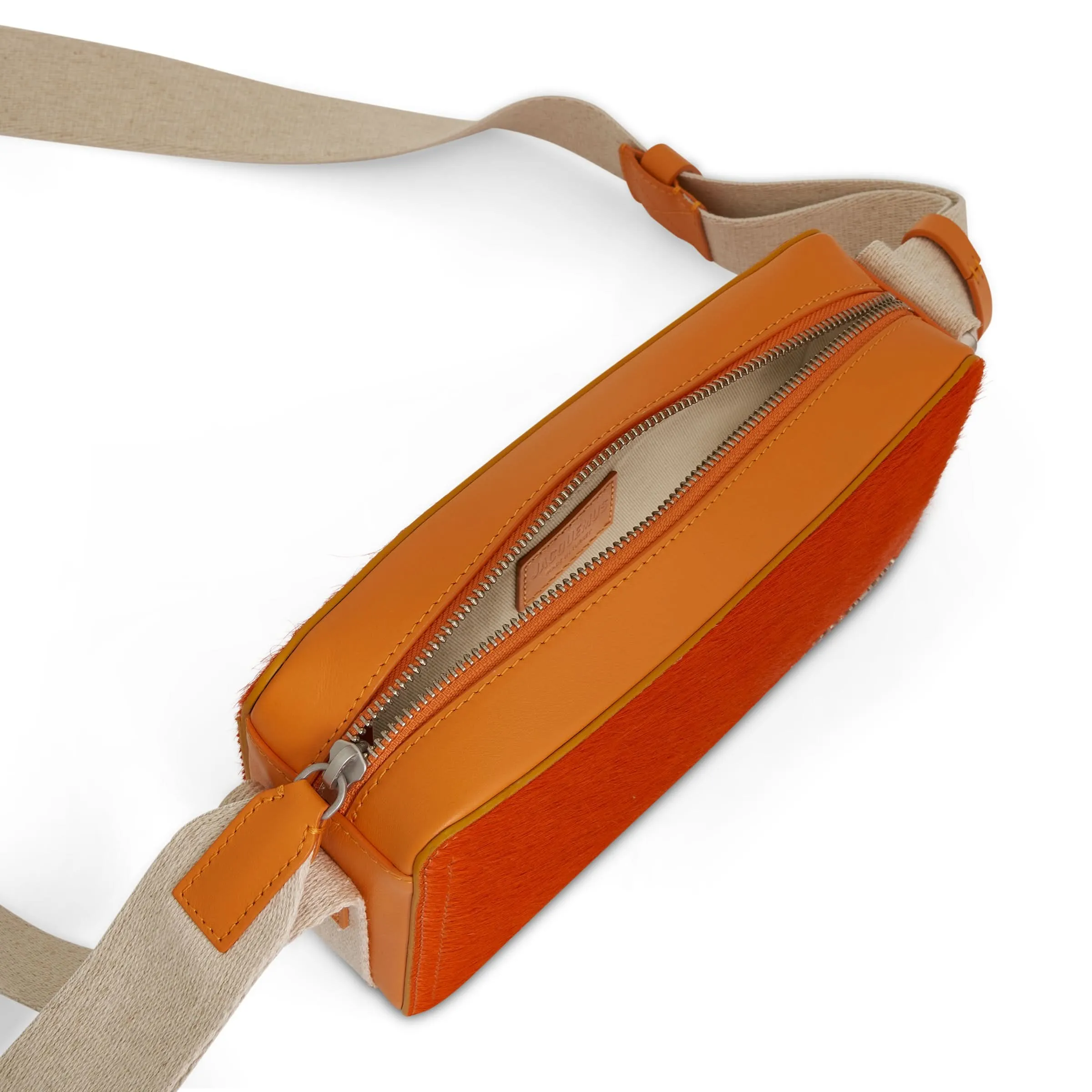 Le Cuerda Horizontal Leather Bag in Orange