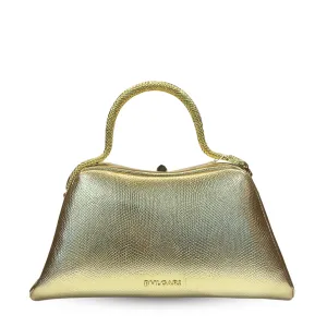 Luxurious Gold Leather Handbag | A1155