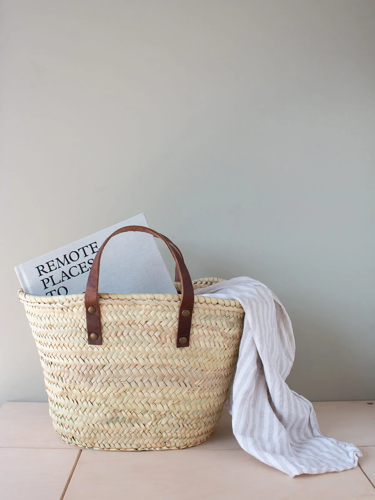 Mini Valencia Basket Bag, Tan