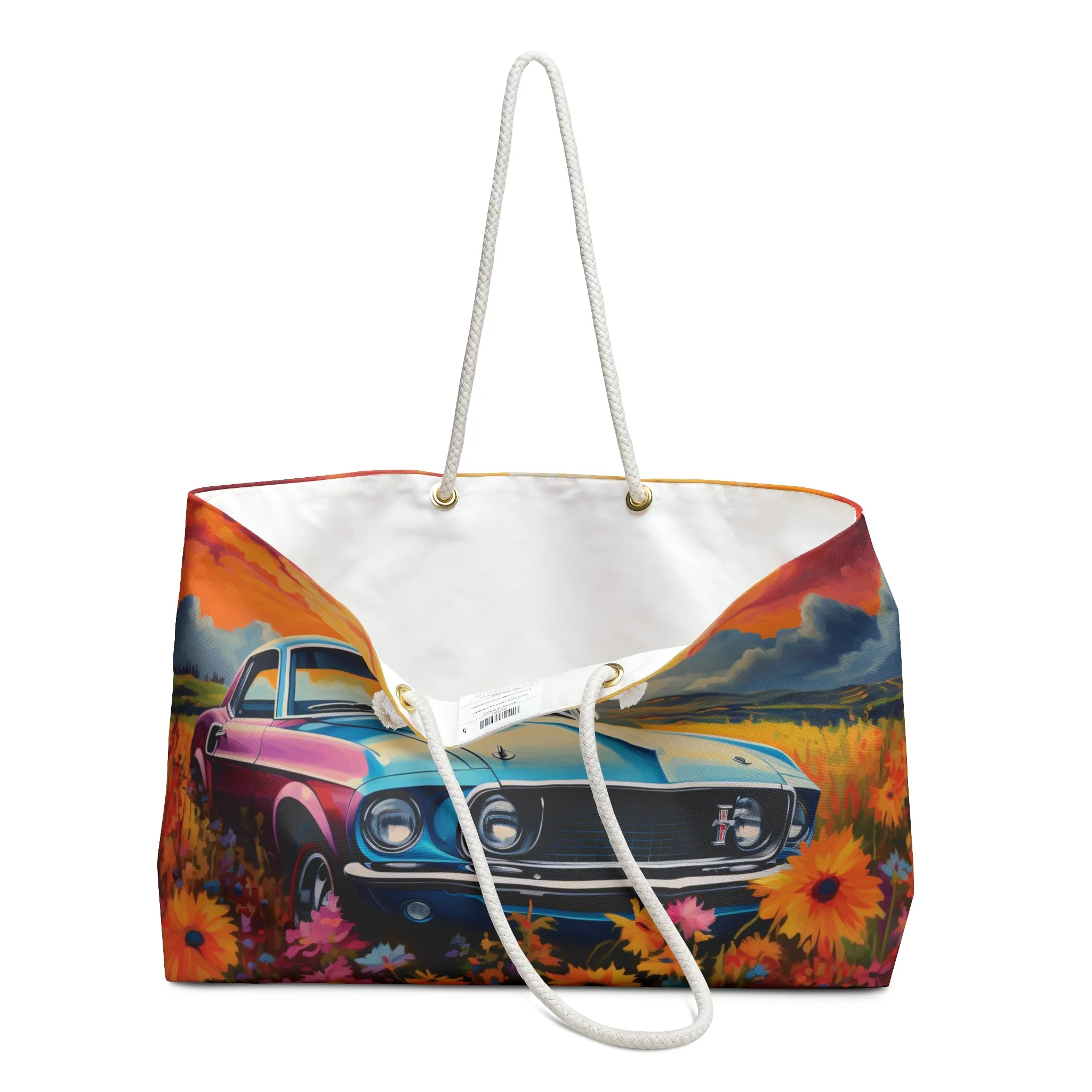 Personalised/Non-Personalised Weekender Bag, Car, Large Weekender Bag, Beach Bag, Book Bag