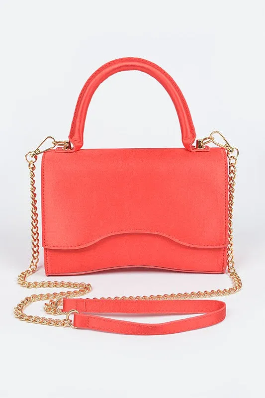 Red Shiny Chain Crossbody Bag