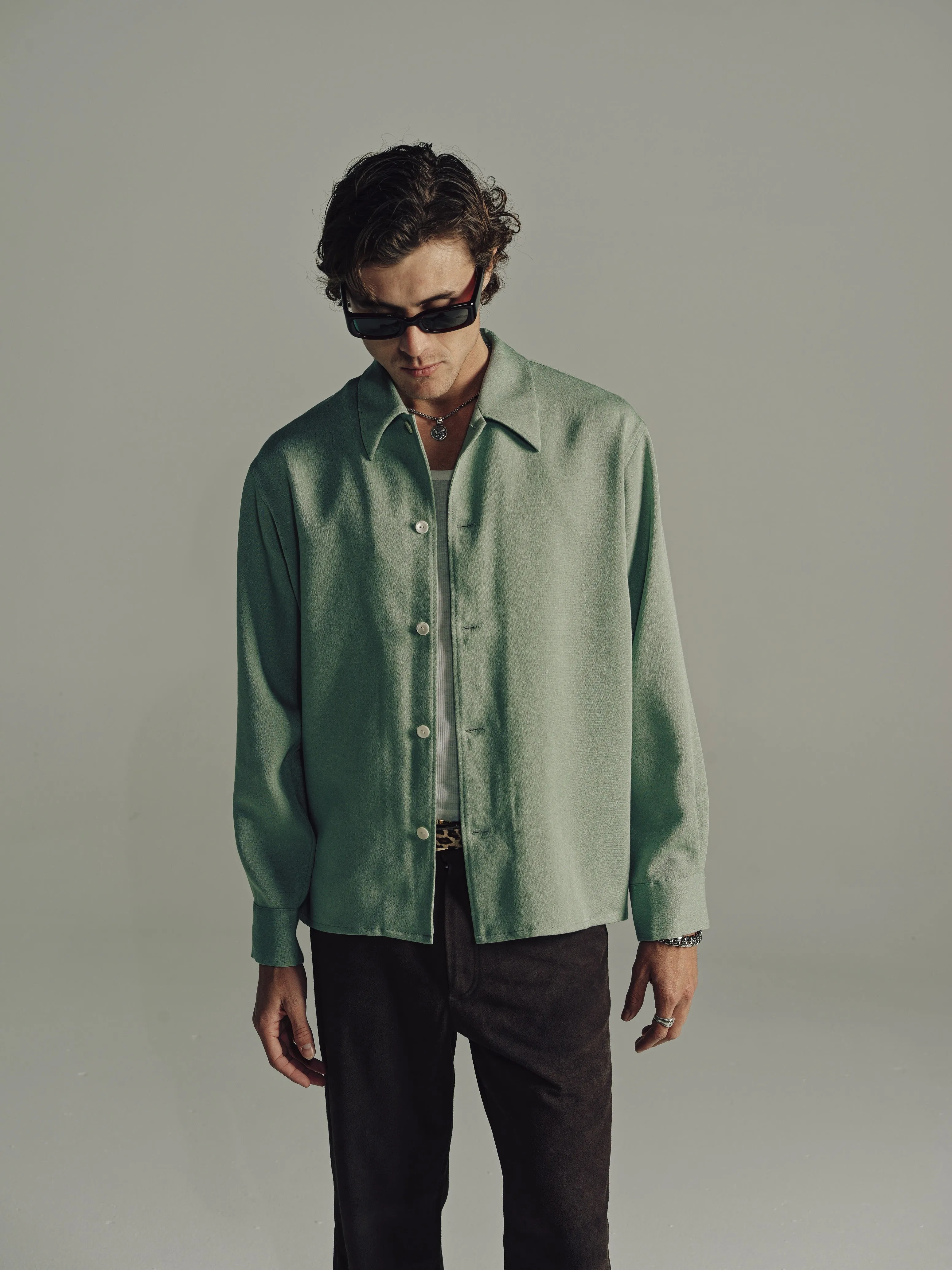 Relaxed Long Sleeve Shirt | Sage