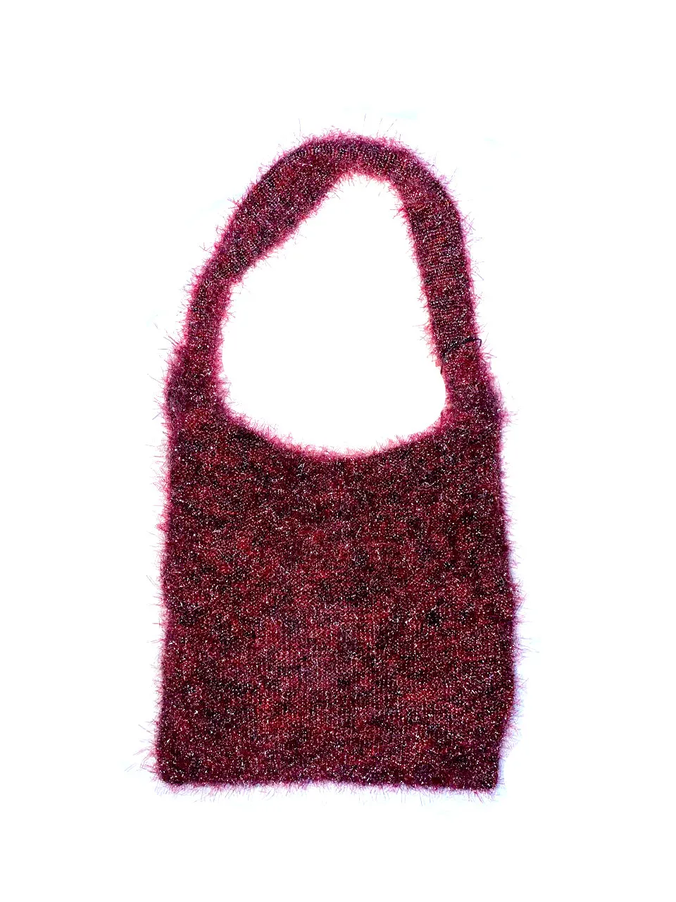 SHINY KNITTED SHOULDER BAG