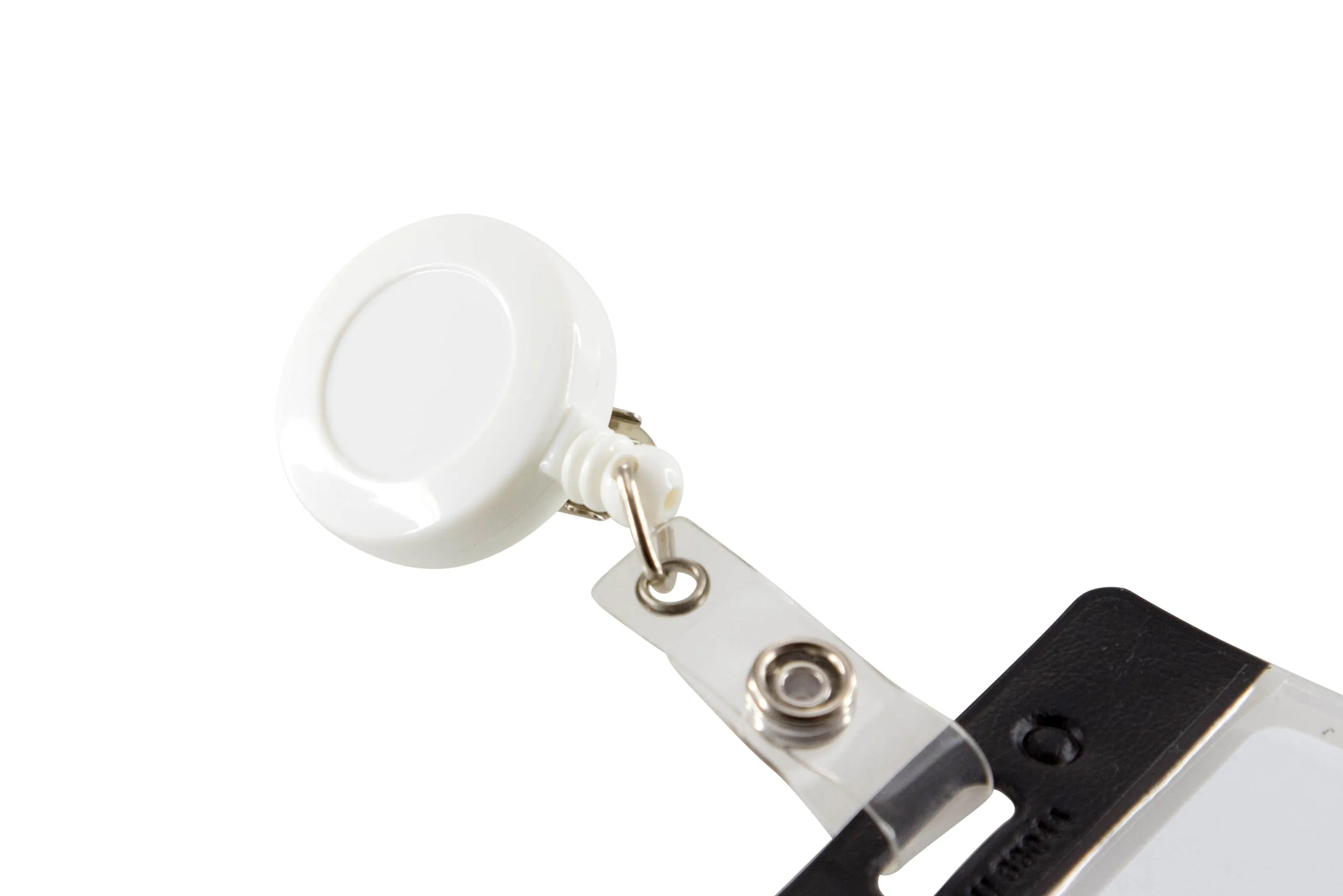 SICURIX Standard ID Badge Reel Round Swivel Spring Clip Strap WHITE (68841)