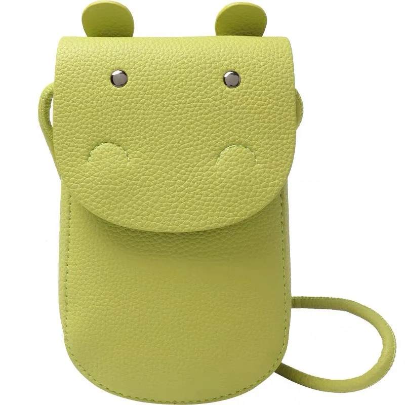 Sohiwoo Mini Hippo Shape Versatile Shoulder Bag Solid Color Crossbody Bag