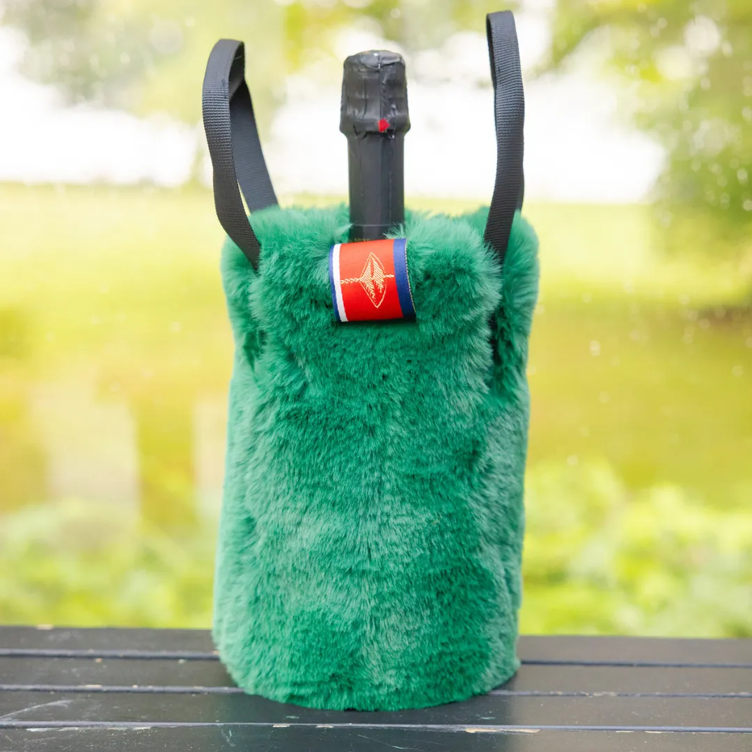 The Green Faux Fur Wine Tote