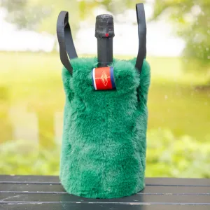 The Green Faux Fur Wine Tote