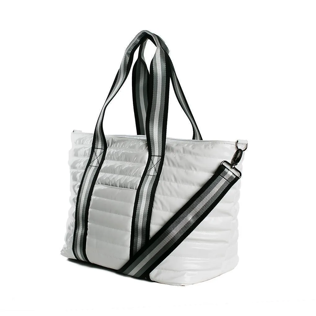 Think Royln - Wingman White Patent Tote Bag