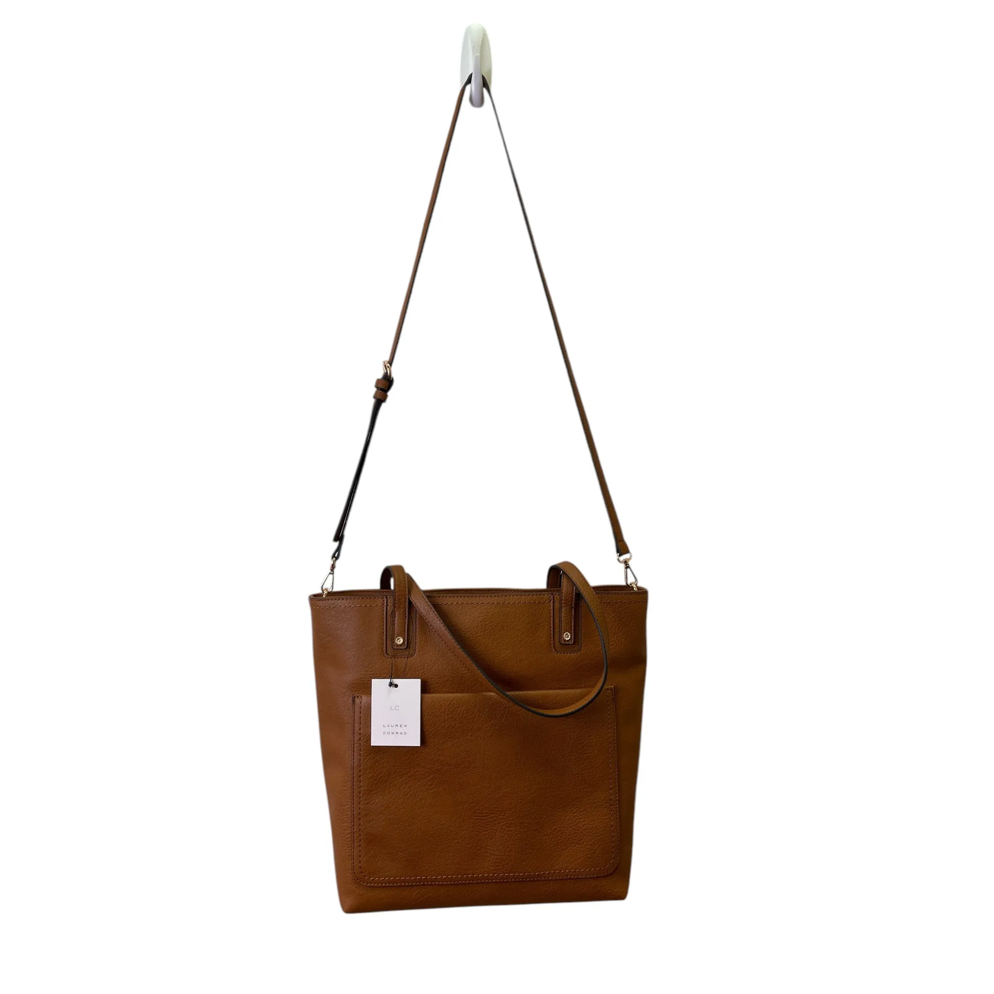 Tote Vegan Leather By Lc Lauren Conrad In Brown, Size:Large