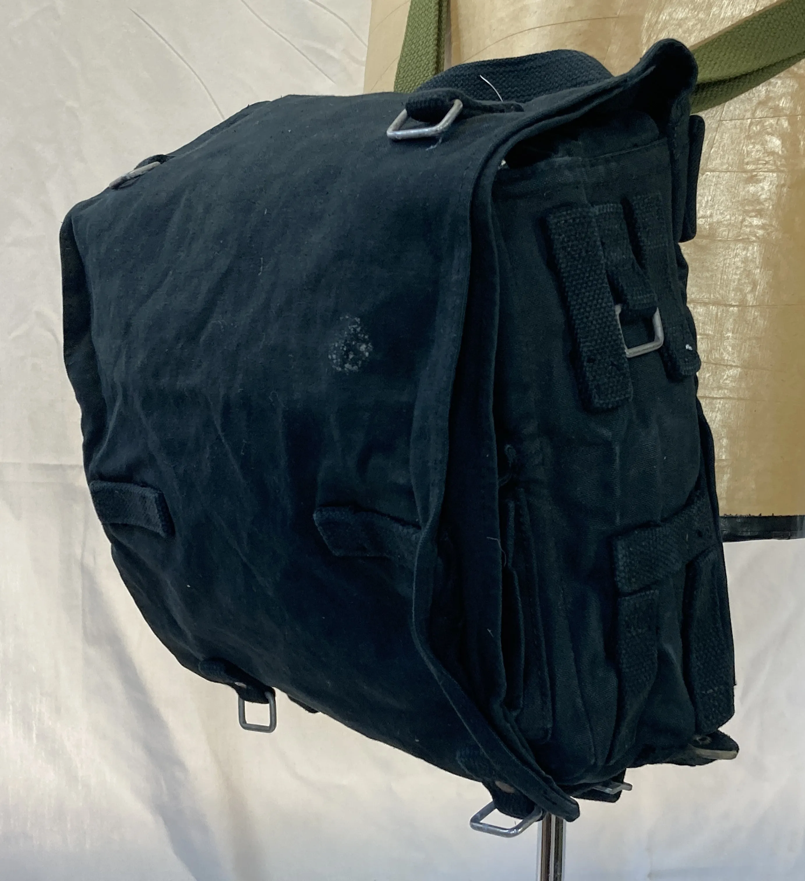 Vintage German Black Haversack Backpack