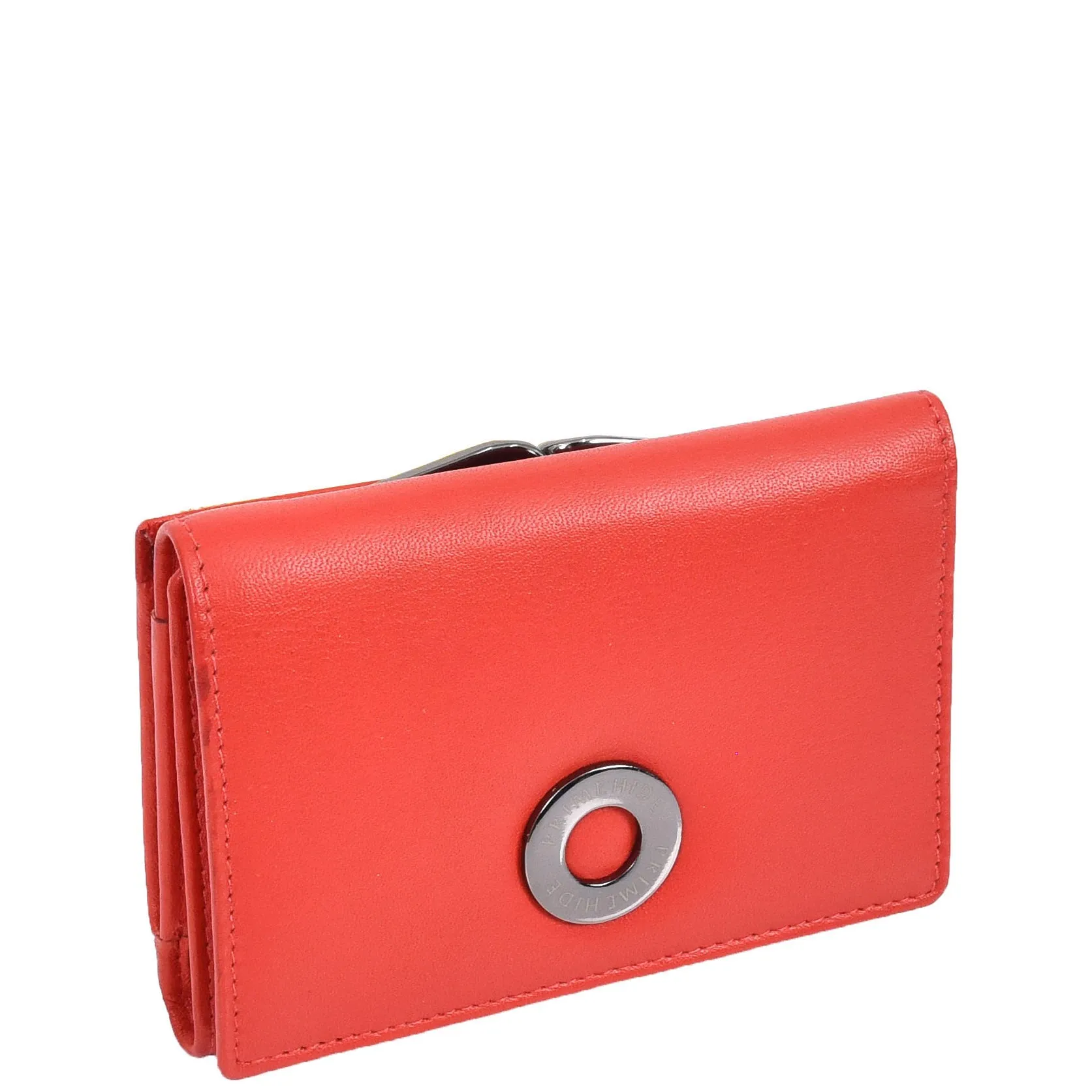 Womens Leather Purse Trifold Metal Clasp Cash Coins Cards Wallet A209 Red