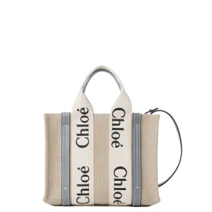 Woody Tote Small Strap Linen, Grey